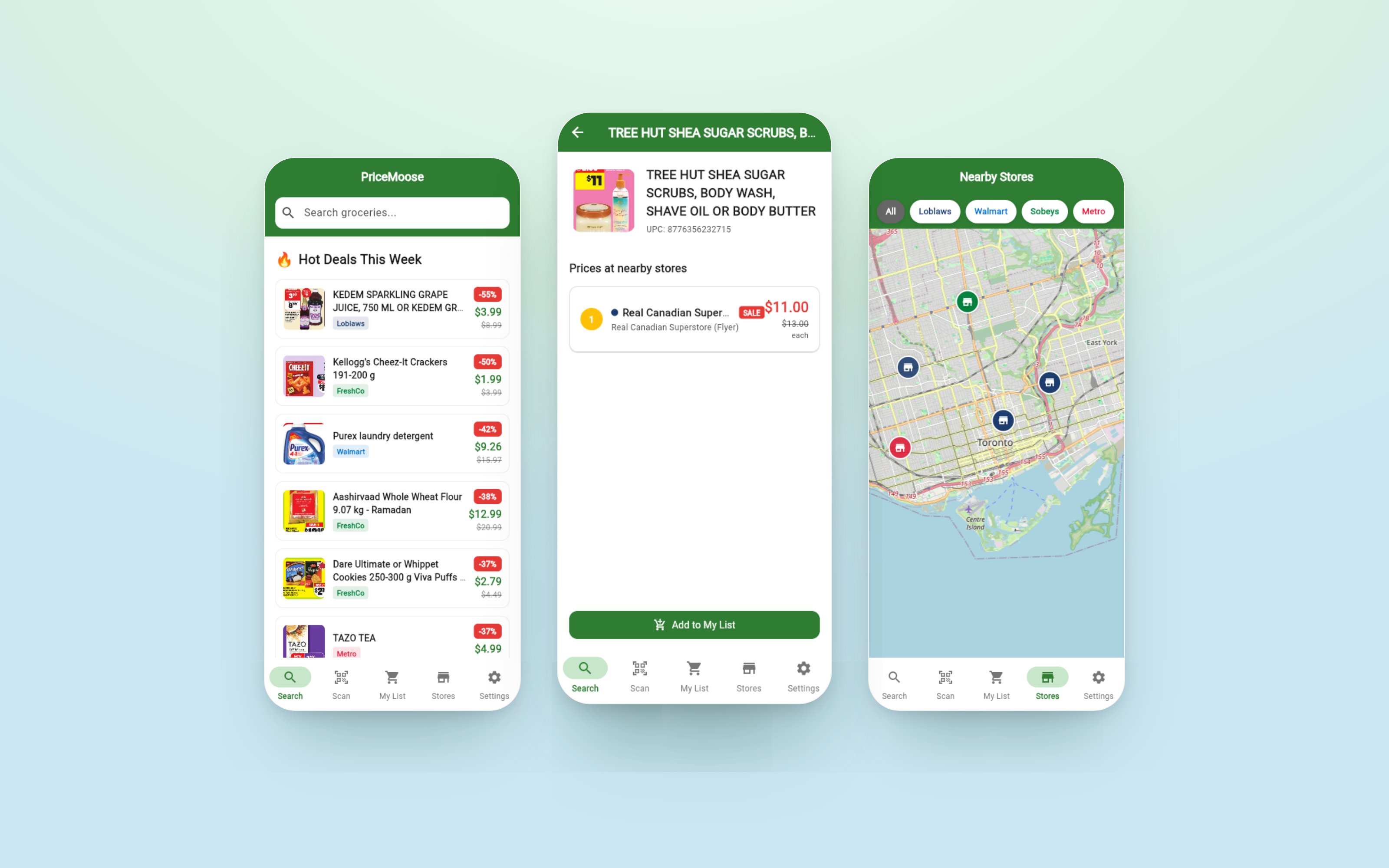 PriceMoose mobile app: deals, price comparison, and store map